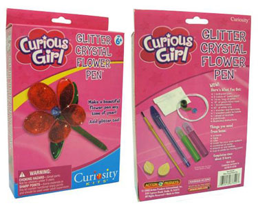 Curious Girl Glitter Crystal FLOWER Pen Kit