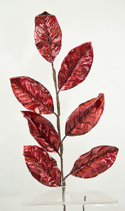 Red Magnolia Leaf Spray