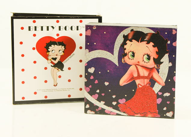 Westland Betty Boop Lovely In Red GLITTER Canvas 8x8