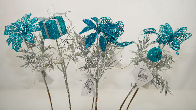 Blue/Silver - Glitter Stems 6 Assorted