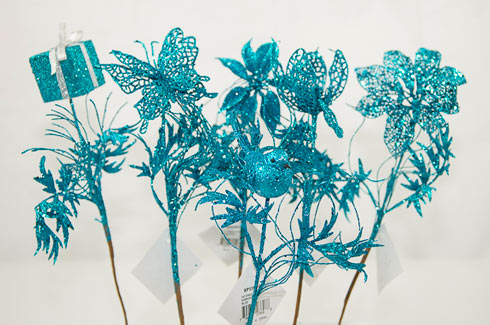 Blue - Glitter Stems 6 Ast