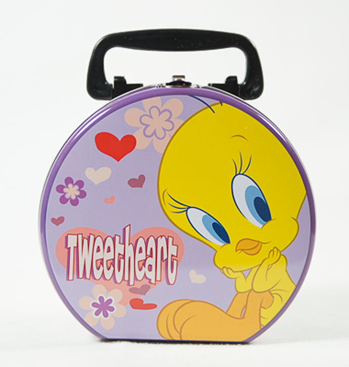 Tweet Heart Round Tin Tote