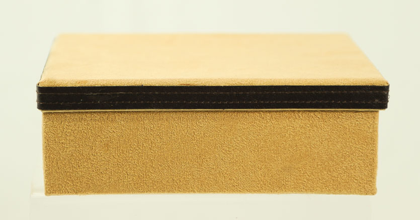 Small Lidded BROWN Suede Box