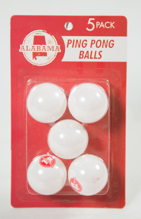 State of Alabama 5 Pack PING PONG Balls