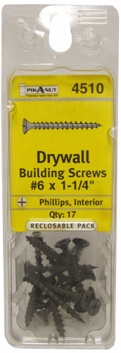 Pik-A-Nut© #6 Drywall Building SCREWS - Pack of 17