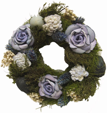 Small Floral Wreath - Blue