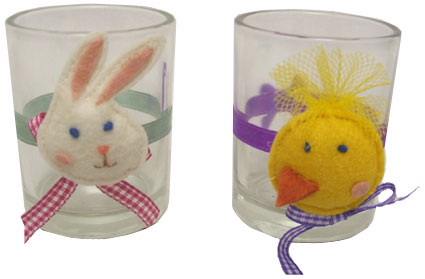 Easter Votive Holders - Bunny and Chick