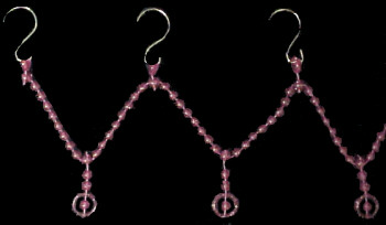 Beaded Shower CURTAIN Hooks - Pink