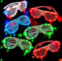 Light Up - Flashing Slotted Colored GLASSES       *SPECIAL $13.97