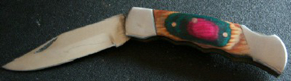 Multi Color 3'' Wood Handle Lock Blade *3.90