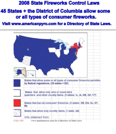 z. Are Sparklers and Other Novelty FIREWORKS Legal in My State?