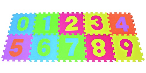 Numbers Puzzle Play MAT 0-9 Foam Tile Rainbow FLOOR