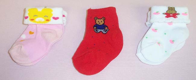 Baby Crew   Socks  - For Girls.  Size: NEWborn ( # NB-290)