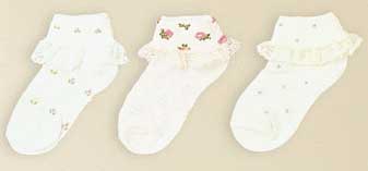 GIRLS PRINTED SOCKS WITH WHITE LACE