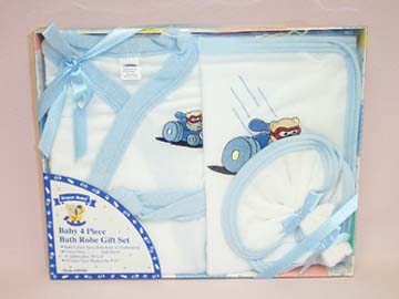 ''Super Baby''  4 Pc  Baby BATH Robe Gift Sets   -    ( # 20106)