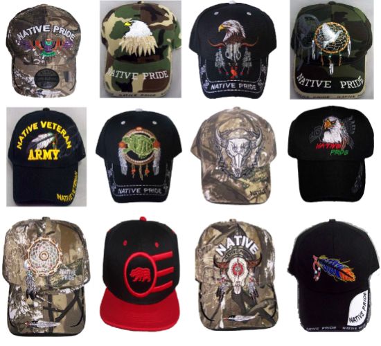 Native Pride Baseball Caps - Assorted DESIGNS - 12 Pc Pack