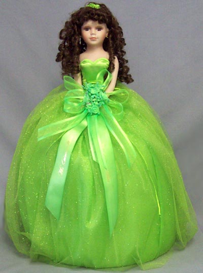 Quinceanera 16'' Porcelain DOLL - Lime Green   (USA)