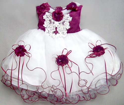 ''Baby Pascale'' Baby Girl Pageant DRESS - Burgundy