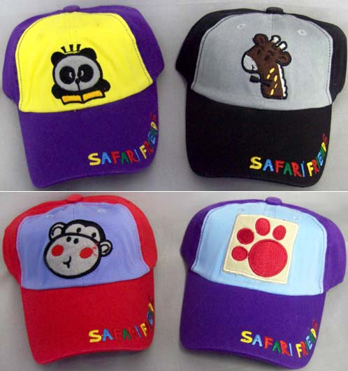 ''Safari Friends''  Kids BASEBALL  Caps Embroidered