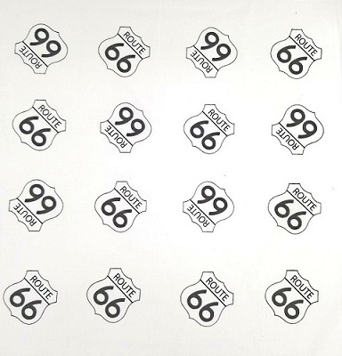 ROUTE 66  Bandannas Face Covers - White Color
