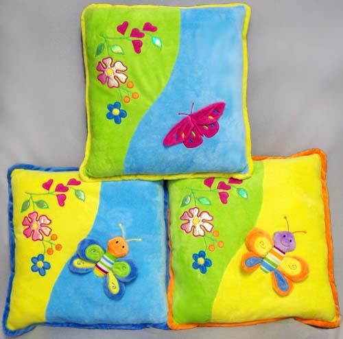 Plush Embroidered Cushions  Plush PILLOWs With Appliques