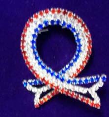 Rhinestones Brooch In US FLAG Colors