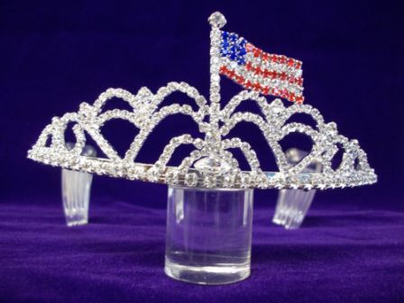 Rhinestones TIARA With  US Flag