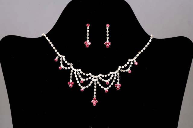 Rhinestones 3Pc NECKLACE & Earring Set ( # WU7-004F)