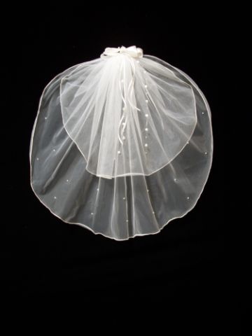 White Veil  With SATIN Bow ( # CY9021)