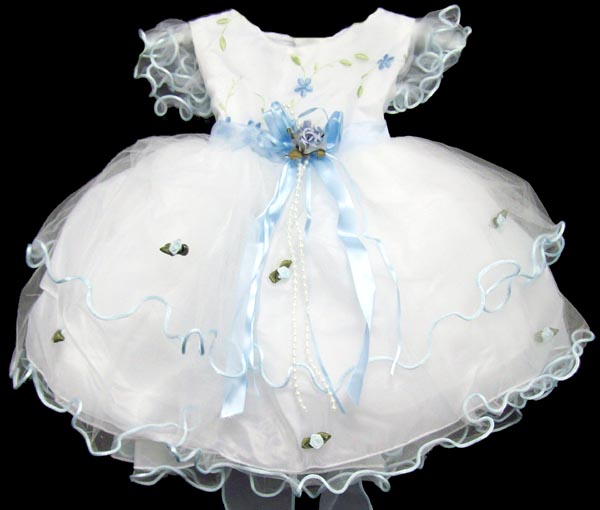 ''Baby Rachel'' ........  Embroidered Pagent   DRESS - Baby Blue