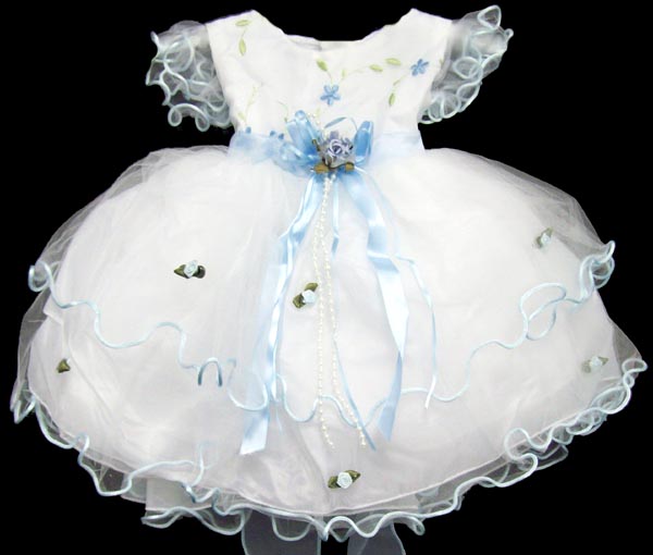 ''Baby Rachel'' ........  Embroidered Pagent   Dress - Baby Blue
