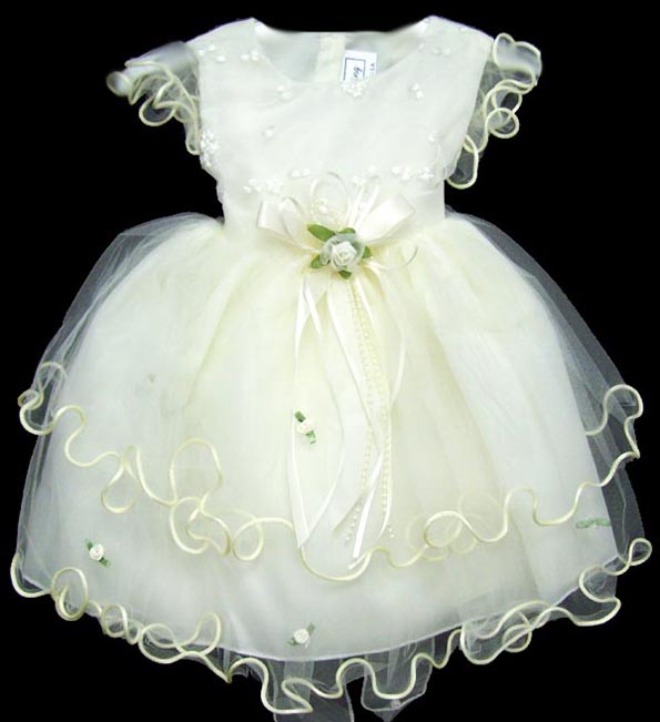 ''Baby Rachel'' Embroidered Pageant DRESS - Beige (9-24 Mos)