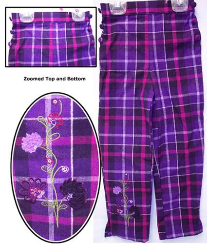 ''McKids''  Embroidered PANTS For Girls  (Sizes: 4-8)