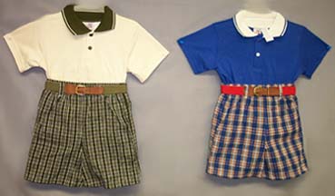 ''Happy  Fella''  3Pc  Boys Short Sets With Polo Shirts  (4-7)