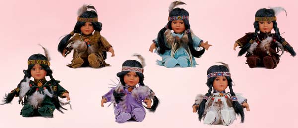 Native Pride- Small  Porcelain DOLLs - Indian DOLL  ( # 83103)