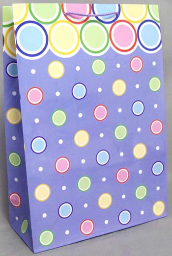 GIFT Bags - Multi-Color Polka Dots - Medium Size