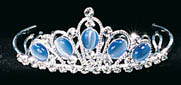 Rhinestones TIARA With Blue Gemstones  ( # SC55)