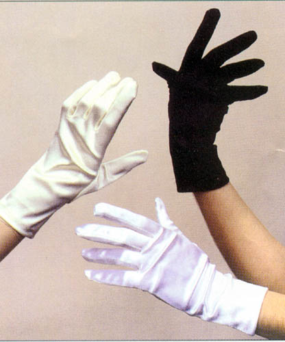 Satin   GLOVES In Color -   Womens.  Wrist Length.  ( # 701-2BL)