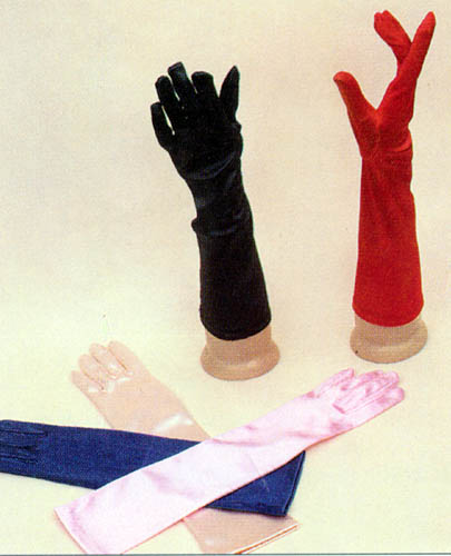 Color Satin GLOVES - For Women. Above Elbow. (# 701-12BL)
