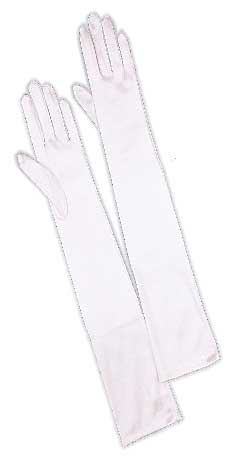 White  SATIN Gloves - For Women. Above Elbow Length  ( #701-12BL)