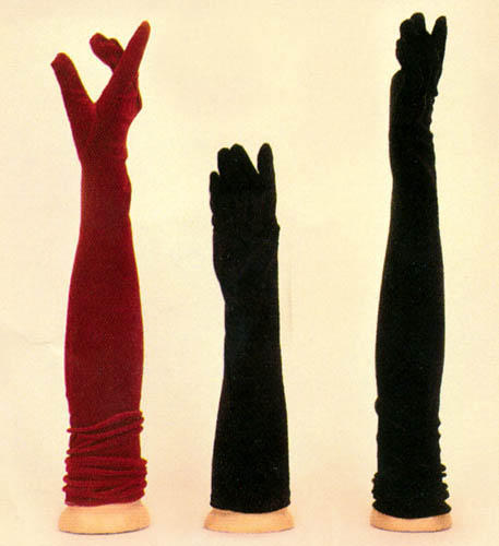 VELVET  Gloves - For Women. Opera Length  (# V901-16BL)