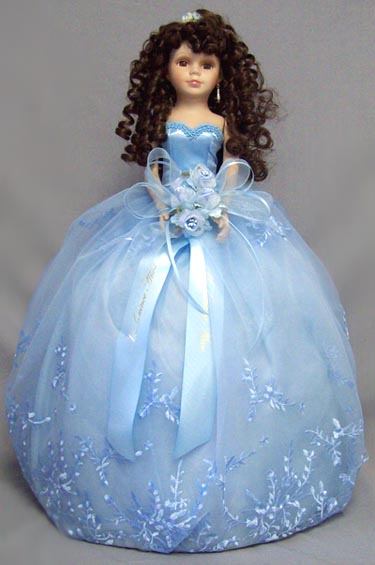 ''Quinceanera''  Porcelain DOLL - 16''  -  Baby Blue (USA)