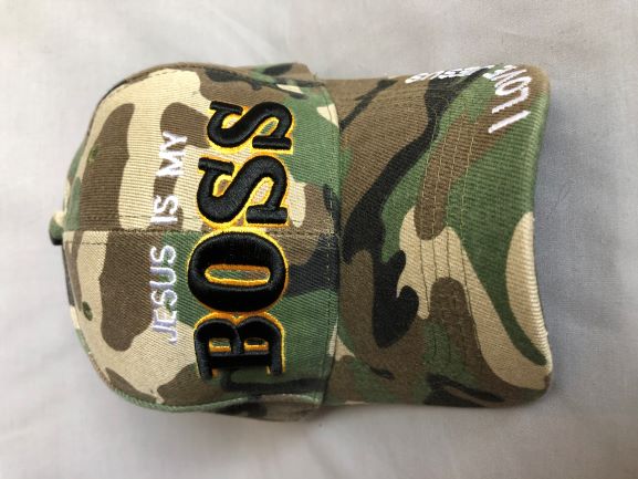 Jesus Is My Boss Christian BASEBALL Cap Embroidered -  Green Camo