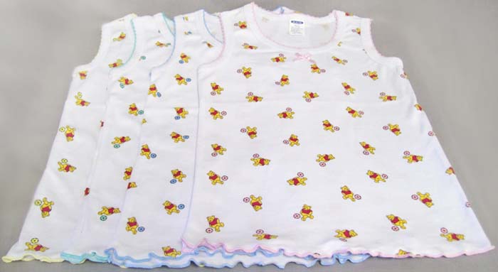 ''LIttle Bears''  Girls Cotton TANK TOPs - Sizes: 8-12  ( # 8003)