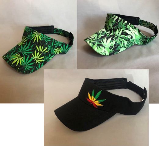 Marijuana Weed Pot Visors - Assorted Styles Per Pack
