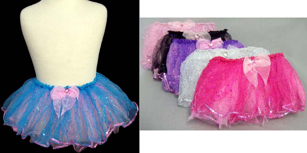 Dance Wear - Tutu SKIRT - 3 Layers With Glitter- Small (# C28274)