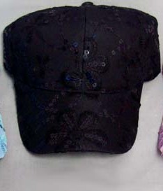 Sequined Caps For Women &  Teenagers - Black Color Only