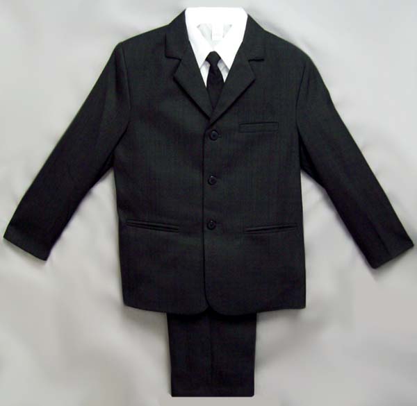 Boys 5Pc Dress Suits - Charcoal Grey - Sizes: 8 - 14  ( # 5956CG)