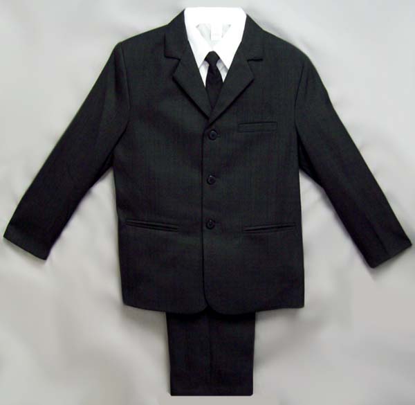 Boys 5Pc DRESS Suits - Charcoal Grey - Sizes: 8 - 14  ( # 5956CG)