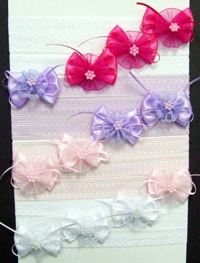 Hair Accessories Girls HEADBANDs - With Beads, Lace & Ribbon